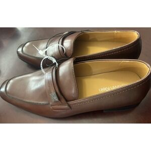 Calvin Klein Men's Loafer Dress Shoe Size 10.5 Brown Leather  Slip On